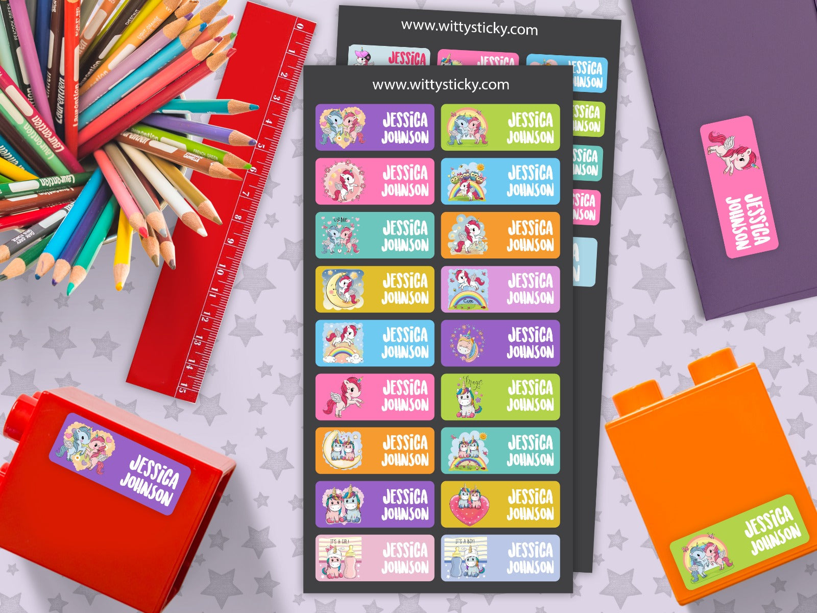 Unicorn Series Personalised Name Label for Kids-0