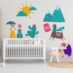 Lovely Llamas: Cute Llama-Themed Fabric Wall Decal Collection