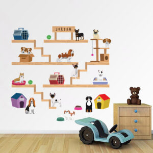 Pawsome Companions: Dog-Themed Fabric Wall Decal Collection