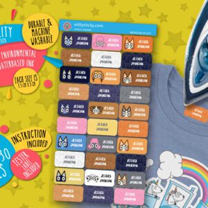 Blue Heeler Cartoon On Heat Transfer Personalised Name Label