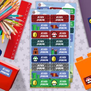Mario Plumber Game Series Personalised Name Label for Kids
