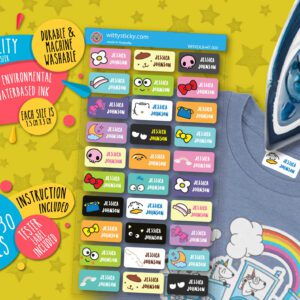 Japanese Cute Kawaii stationery characters On Heat Transfer Personalised Name Label