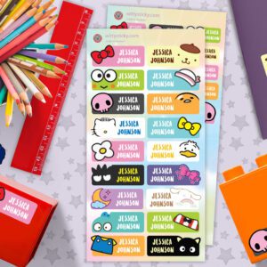 Japanese Cute Kawaii stationery characters Series Personalised Name Label for Kids