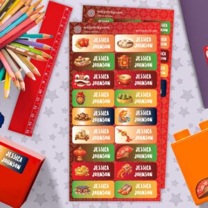 Chinese Tradition Series Personalised Name Label for Kids