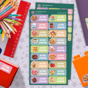 Dessert and Drinks Series Personalised Name Label for Kids