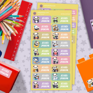 Panda Series Personalised Name Label for Kids