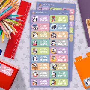 Penguin Series Personalised Name Label for Kids