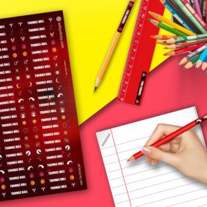 Zodiac-Aries Series Stationery/Pencil Kids Name Label Personalised Sticker