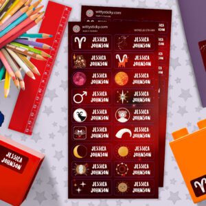 Zodiac-Aries Series Personalised Name Label for Kids