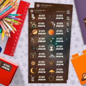 Zodiac-Capricorn Series Personalised Name Label for Kids