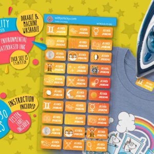 Zodiac-Gemini Series On Heat Transfer Personalised Name Label