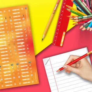 Zodiac-Gemini Series Stationery/Pencil Kids Name Label Personalised Sticker