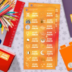 Zodiac-Gemini Series Personalised Name Label for Kids