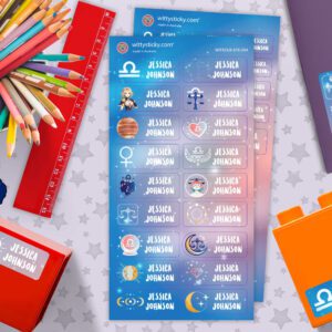 Zodiac-Libra Series Personalised Name Label for Kids