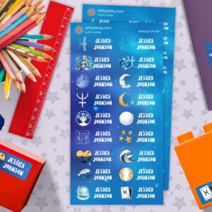 Zodiac-Pisces Series Personalised Name Label for Kids