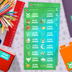 Zodiac-Taurus Series Personalised Name Label for Kids