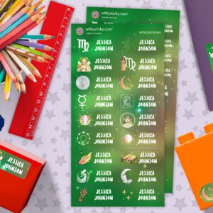 Zodiac-Virgo Series Personalised Name Label for Kids